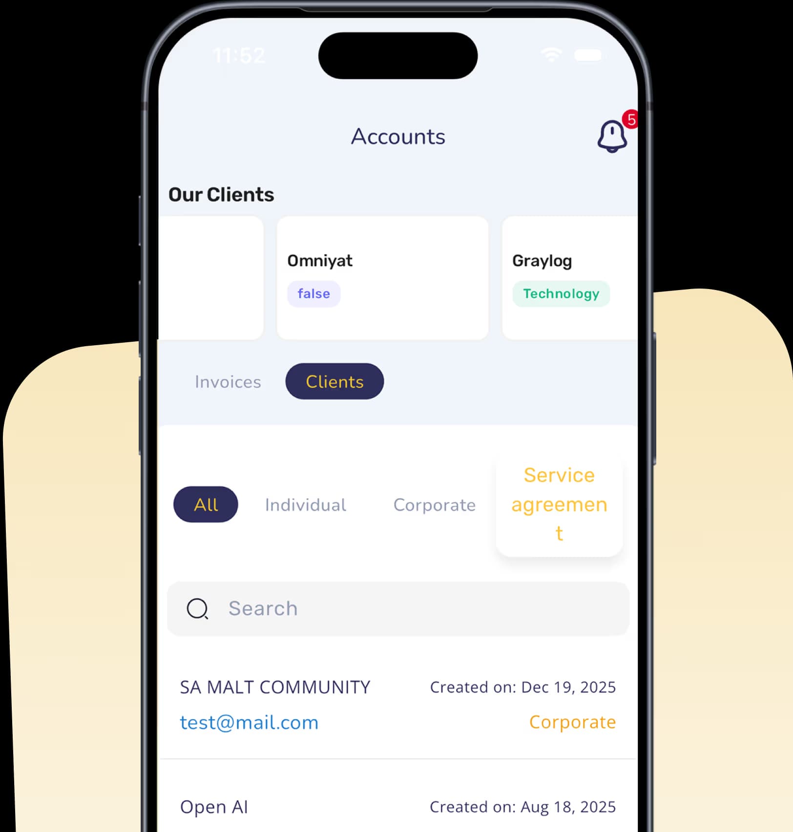 Manage Clients on Mobile illustration