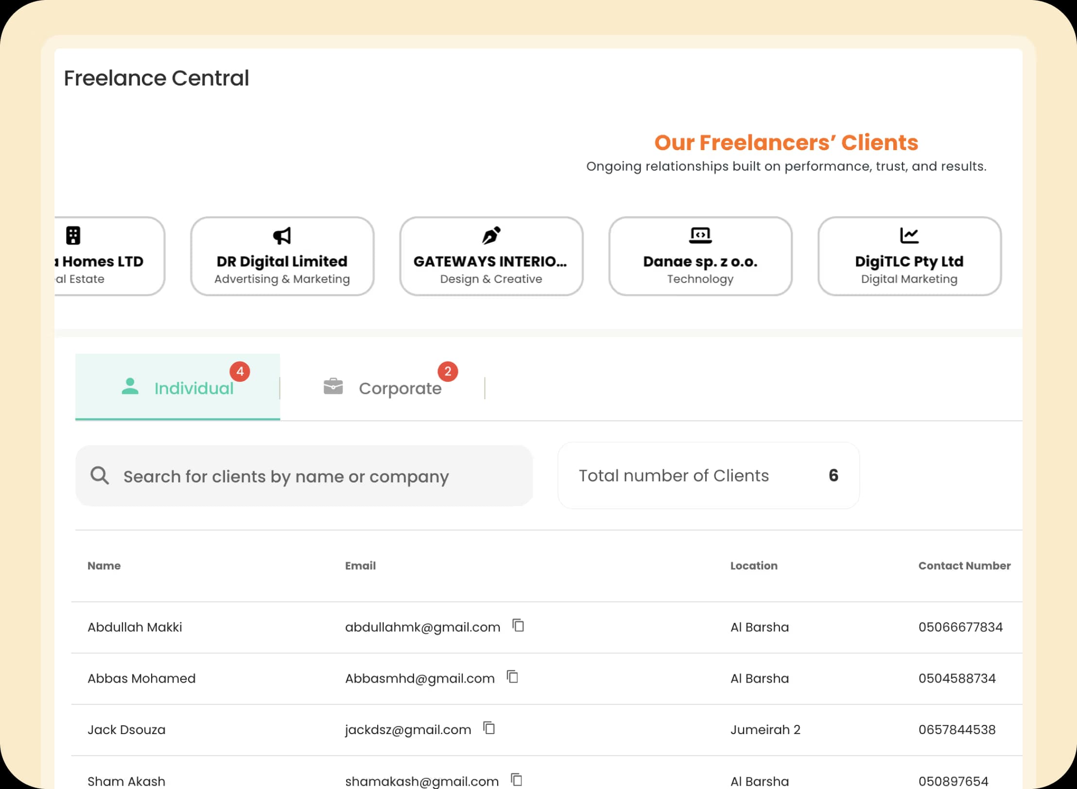 Manage Clients on Mobile illustration